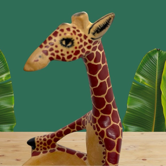 Painted Wood Giraffe Jewelry Ring Dish - Picture 5 of 8